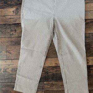 Anne Klein Black and White Striped Chinos